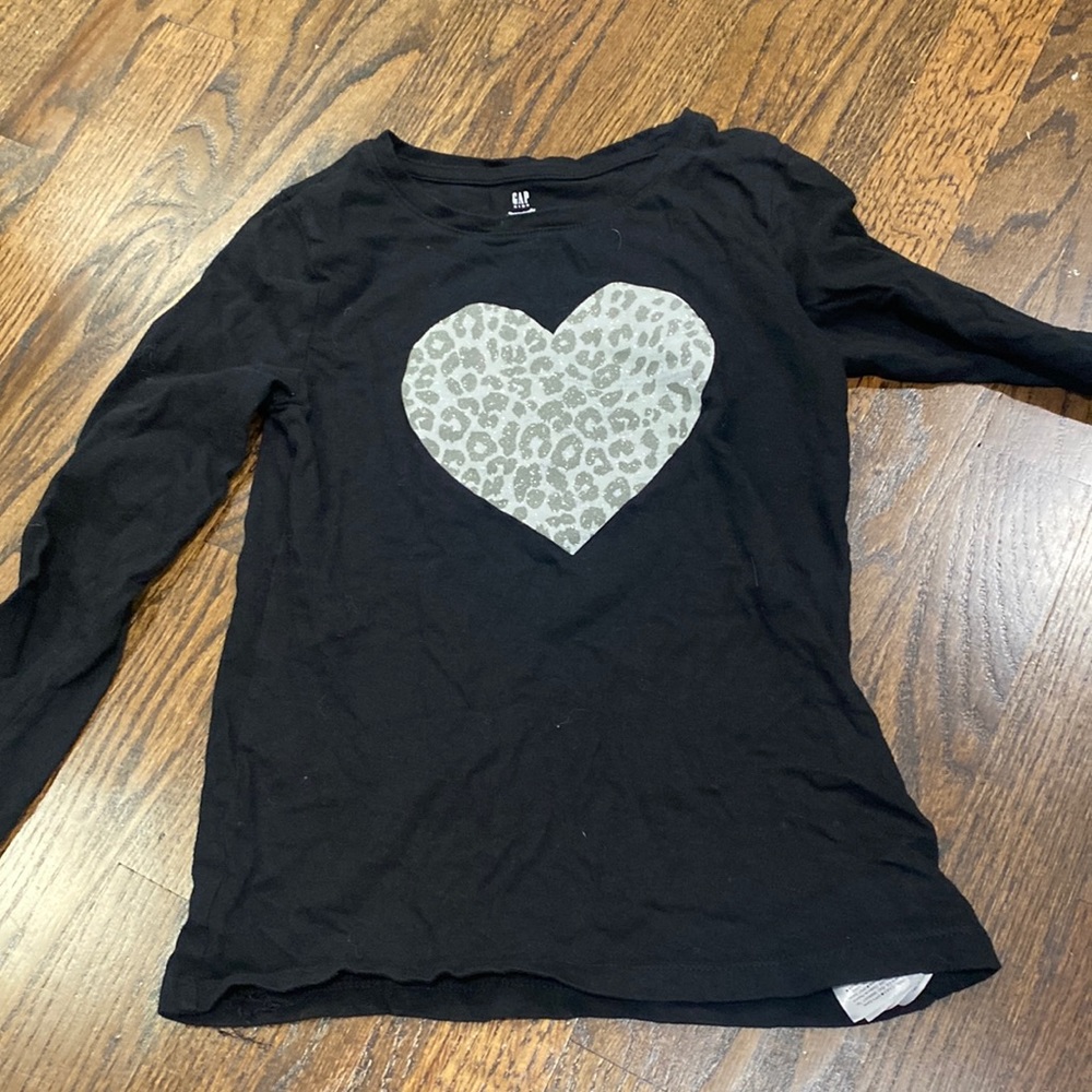 Black shirt with Cheetah print heart